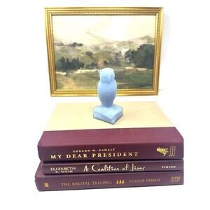 Vintage Degenhart Blue Glass Owl Figurine Excellent Condition